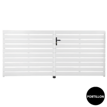 Portillon PVC Lames semi-ajourées Metz Blanc, H 1,40 x 1 m
