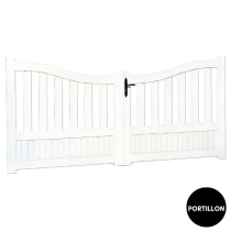 Portillon PVC Semi-ajouré Incurvé Lux 9016, H 1,45 x 1 m