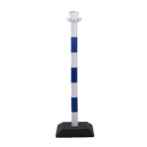 Poteau de Balisage PVC H95cm + Base Lestée Viso PPC40BU, Bleu/Blanc