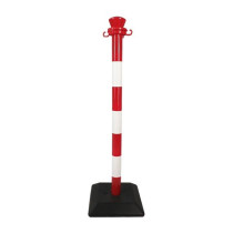 Poteau de Balisage PVC H95cm + Base Lestée Viso PPC40RB Rouge/Blanc