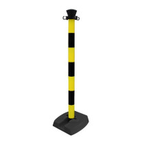 Poteau Pliant PVC H95cm + Base Lestée Viso PPC500LONJ, Noir/Jaune