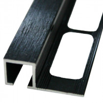 Profilé de Finition Carré Carrelage Aluminium Noir Brossé 12 mm x 2,5 m