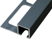 Profilé de Finition Carré Carrelage Aluminium Noir Mat 10 mm x 2,5 m