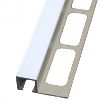 Profilé de Finition Carré Carrelage Aluminium Laqué Blanc 10 mm x 2,5 m