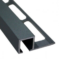 Profilé de Finition Carré Carrelage Aluminium Gris Sablé 10 mm x 2,5 m