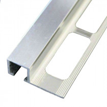 Profilé de Finition Carré Carrelage Aluminium Chromé Brillant 10 mm x 2,5 m