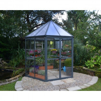 Serre de Jardin Hexagonale Polycarbonate Canopia Oasis 5m²  Gris