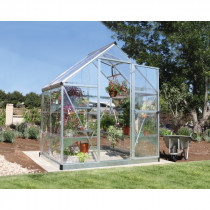 Serre de Jardin Polycarbonate Aluminium Canopia Harmony 2,2 m² Argent