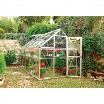 Serre de Jardin Polycarbonate Aluminium Canopia Harmony 5,4 m² Argent