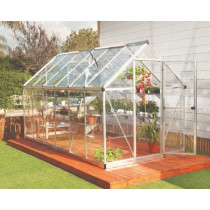 Serre de Jardin Polycarbonate Aluminium Canopia Harmony 6,6 m² Argent