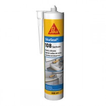 Mastic silicone SIKASEAL 108 Blanc pour sanitaire, cartouche de 300 ml