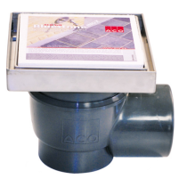 Siphon de Sol à Carreler Inox ACO Bluestone 20x20cm Sortie horizontale