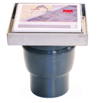 Siphon de Sol à Carreler Inox ACO Bluestone 20x20cm Sortie verticale