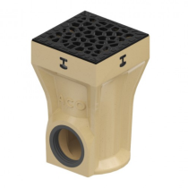 Siphon de Sol B125 ACO Europoint Grille Fonte Voronoï 25 x 25, H 400mm