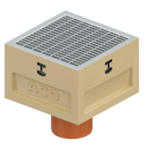 Siphon de Sol B125 ACO Europoint Grille Galva Caillebotis 25x25 H210mm