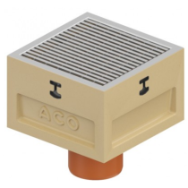 Siphon de Sol A15 ACO Europoint Grille Inox Caillebotis 25x25, H 210mm