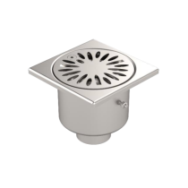 Siphon de Sol Inox Limatec 100x100 à sortie verticale 40 mm, H72 mm