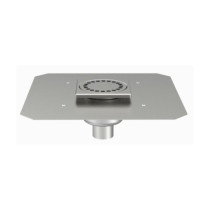 Siphon Inox Limatec 100x100 avec platine, sortie verticale 40mm H34 mm