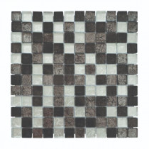Mosaïque Noir en Verre SU01, Plaque 30,5 x 30,5 x 0,8 cm