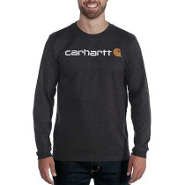 T-Shirt Carhartt Core Logo L/S 104107 Carbon Heather