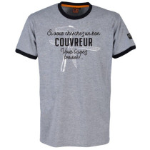 Tee-shirt Bosseur Couvreur Gris-chiné