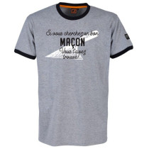 Tee-shirt Bosseur Maçon Gris-chiné