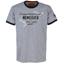 Tee-shirt Bosseur Menuisier Gris-chiné