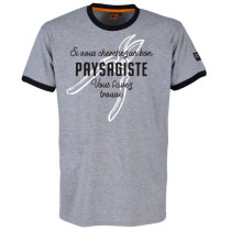 Tee-shirt Bosseur Paysagiste Gris Chiné