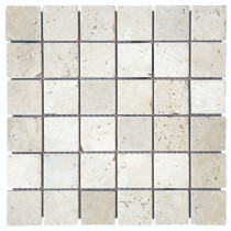 Mosaïque Ivoire Travertin Naturel TR12, Plaque 30,5 x 30,5 x 1 cm