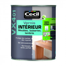 Vernis Intérieur Meuble Boiseries Cecil VX4 01 Incolore Satiné 0,5L