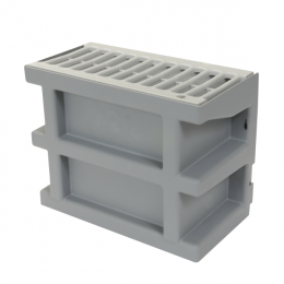 Courette d'aération Nicoll COUR7G couleur gris clair avec grille