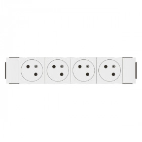 Prise de Courant Quadruple 2P+T Legrand Surface Soluclip Blanc 077104L