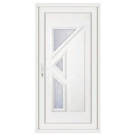 Porte d'entrée pvc LISA 3 carreaux poussant droit, 200 x 90 cm