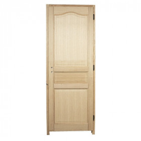 Bloc porte bois exotique 3 pnx 204x73cm gauche chapeau de gendarme