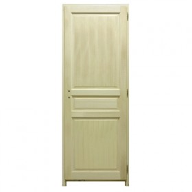 Bloc porte bois exotique 3 panneaux, 204x83cm, gauche traverse droite