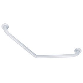 Barre d'appui 135° PMR Pellet alu blanc, Ø 30 / 400 x 400 mm