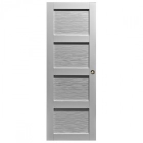 Porte intérieure Quartzo 4 panneaux zébrés blanc 204x83 cm rive droite