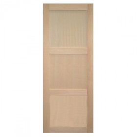 Porte intérieure bois exotique clair 3 panneaux 204x73 cm, rive droite