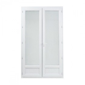 Porte Fenêtre PVC 2 Vantaux 205 x 120 cm Blanc