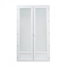 Porte Fenêtre PVC 2 Vantaux 205 x 140 cm Blanc