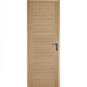 Bloc porte plaqué chêne 5 panneaux, 204x73 cm, poussant gauche