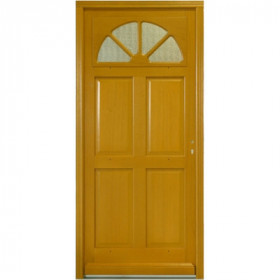 Porte d'entrée vitrée Bois exotique Léa, 215x90cm, poussant gauche