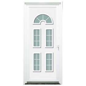 Porte d'entrée PVC Seine blanche, 215x90cm, poussant gauche