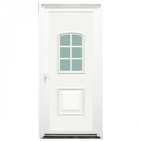 Porte d'entrée PVC Loire blanche, 215x90cm, poussant droit