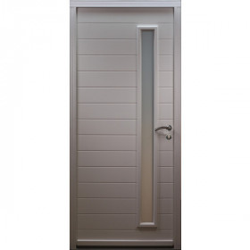 Porte d'entrée Bois prépeint Ema, 215x90cm, poussant gauche