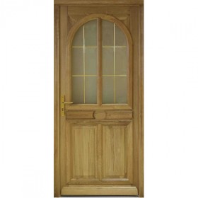 Porte d'entrée vitrée en Chêne Julia, 215x90cm, poussant droit