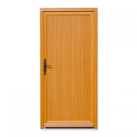 Porte de service Bois exotique Alex, 200 x 80cm, poussant droit