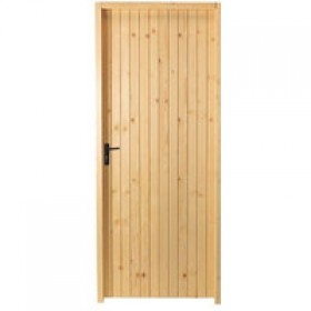 Porte de service droite pleine, en Sapin Elia, 200x80cm