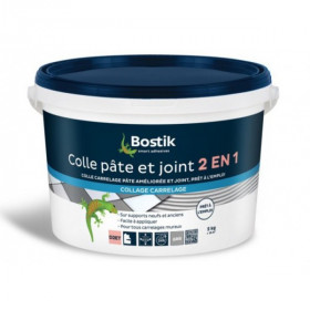 Colle Carrelage Pâte et Joint Gris Bostik D2ET Mur Intérieur 5 kg