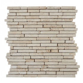 Mosaïque Ivoire Travertin Naturel 3483, Plaque 30,5 x 30,5 x 1 cm